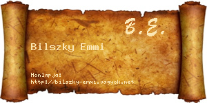 Bilszky Emmi névjegykártya